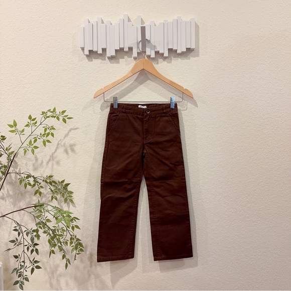 Jacadi Brown Cotton Straight Pants NWT Size 6A/Y - Picture 1 of 5